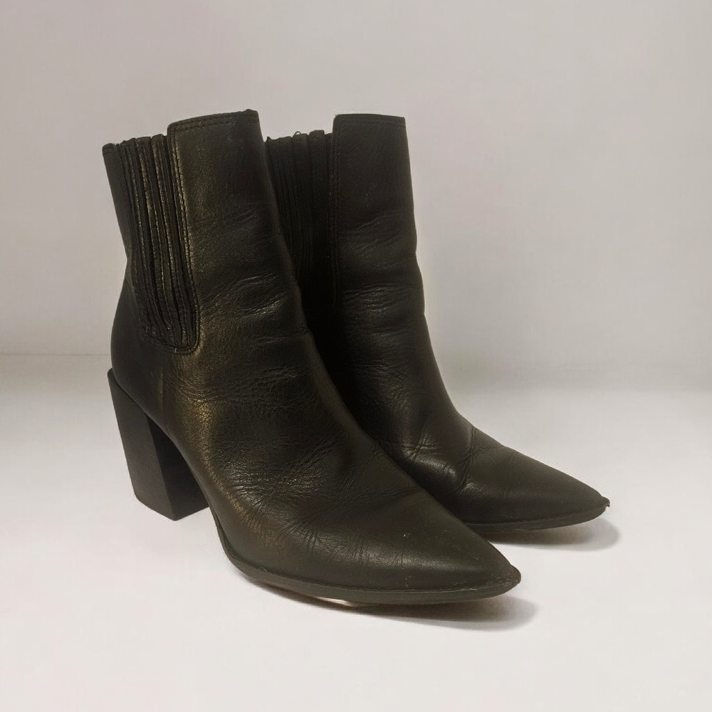 Steve Madden Black Leather Ankle Boots